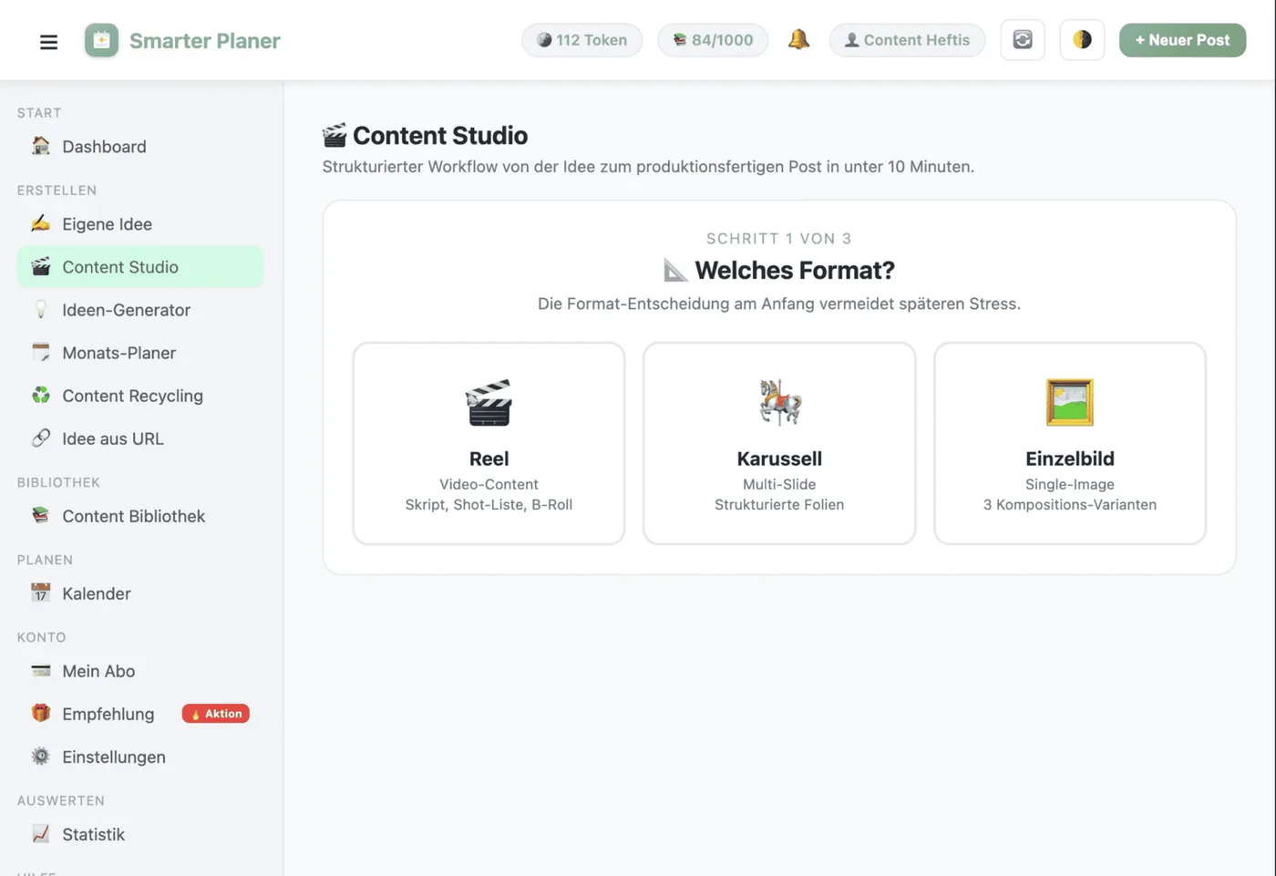 Content Studio im Smarter Planer: in drei Schritten von der Idee zum fertigen Post