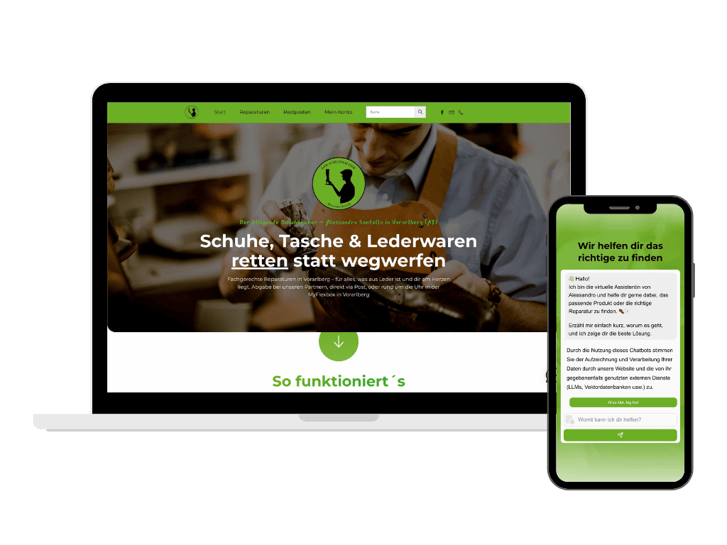 Website Der fliegende Schuhmacher